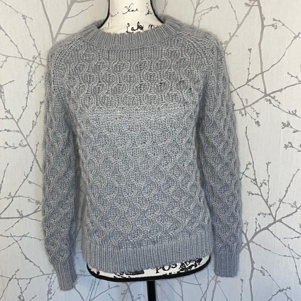 Philosophy Republic Clothing Sweater Womens Small Grey Excellent Cable Knit Crew